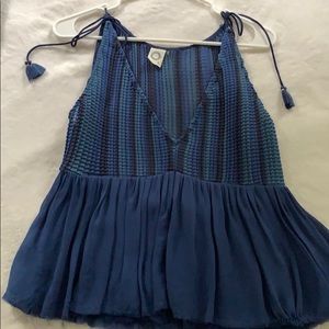 Blue flowey tank top only worn once!